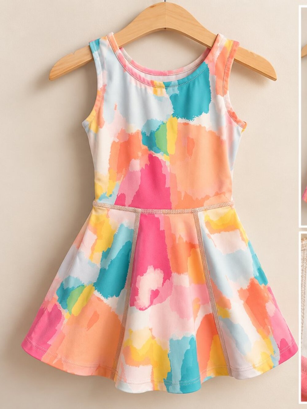 SweetHoney Girls 4T Watercolor Tennis Dress Twist Back Built-In Shorts